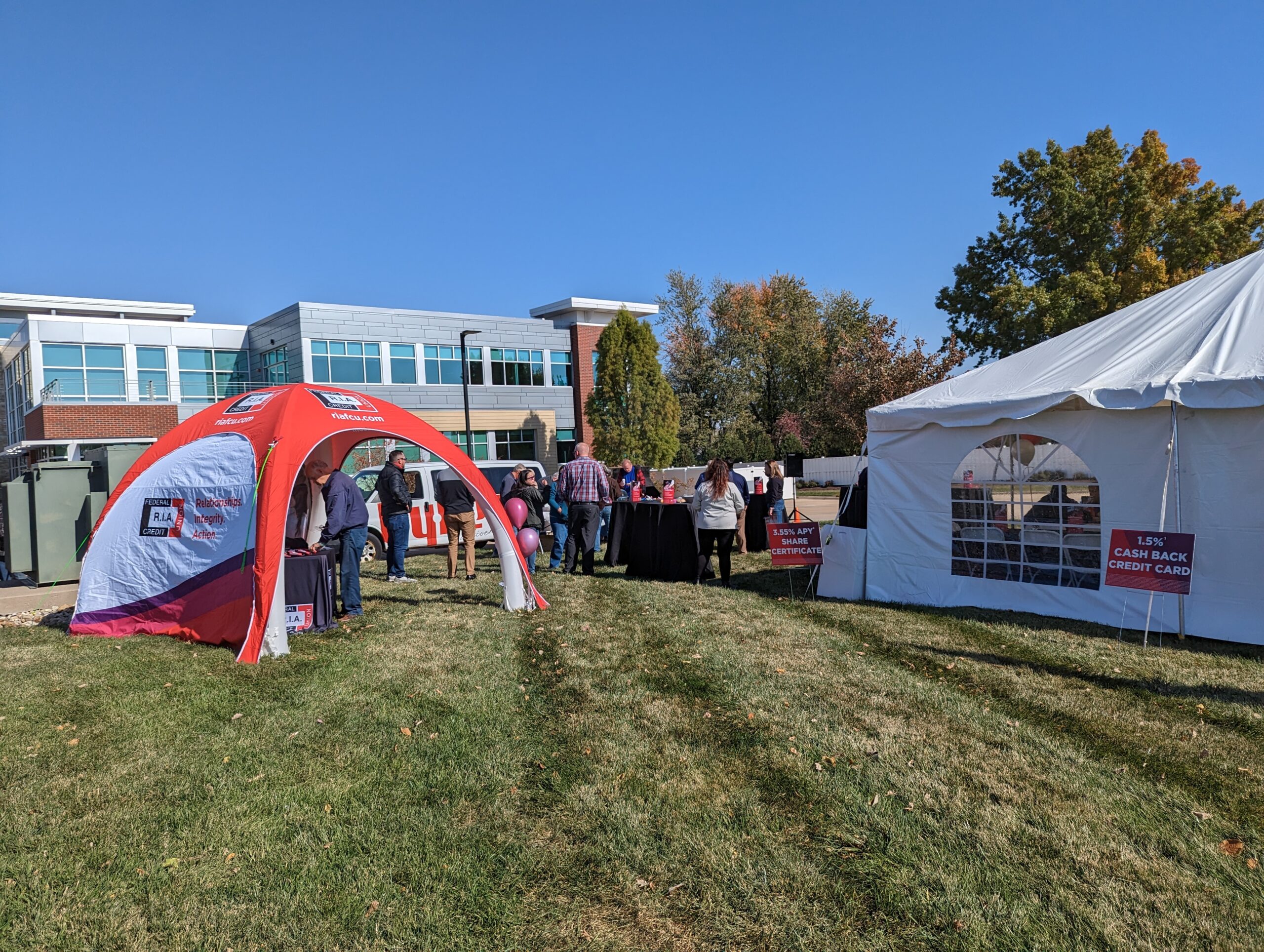 Community enjoying cookout for credit union day