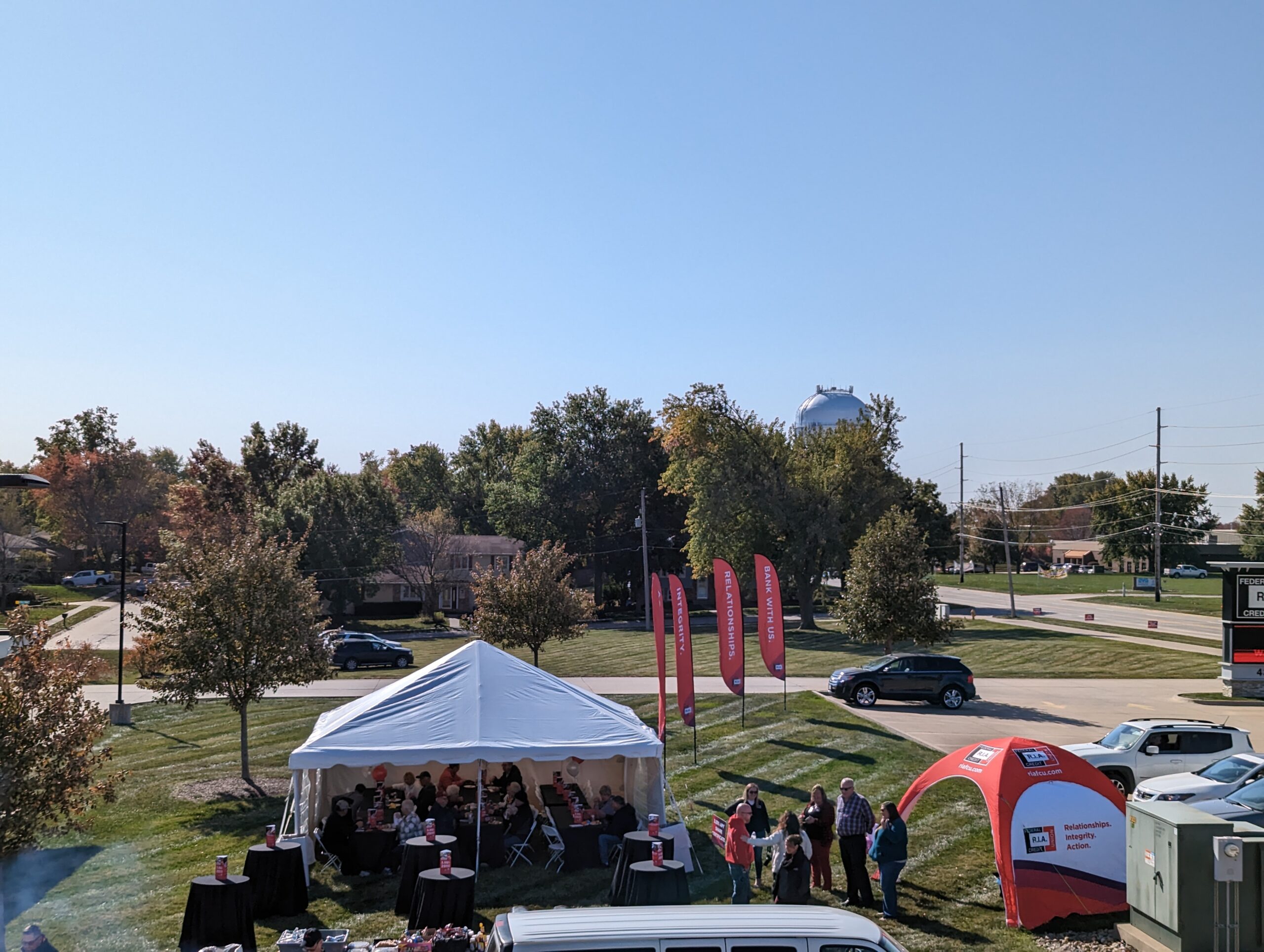 Community enjoying cookout for credit union day