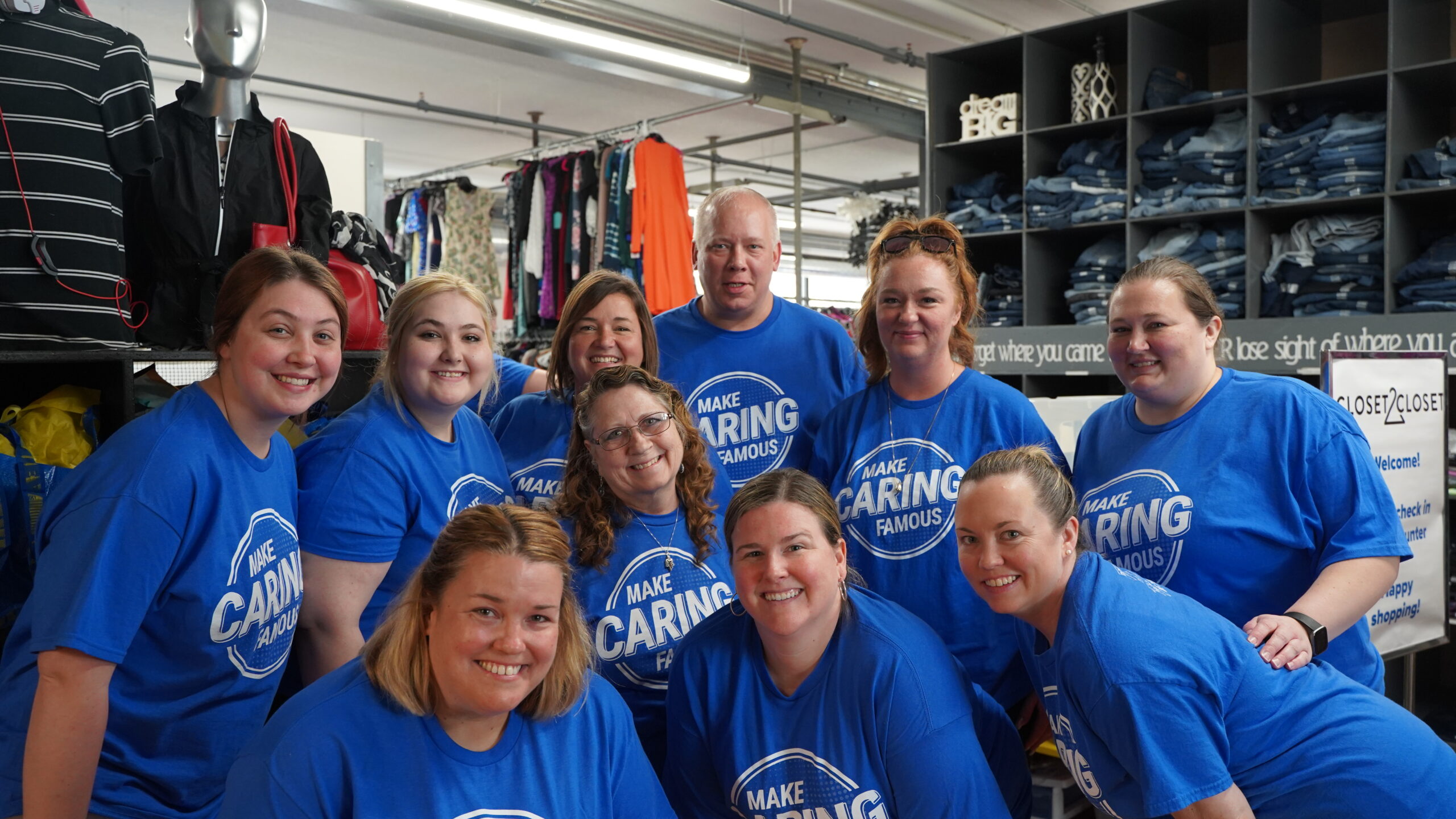 Employees volunteering at store