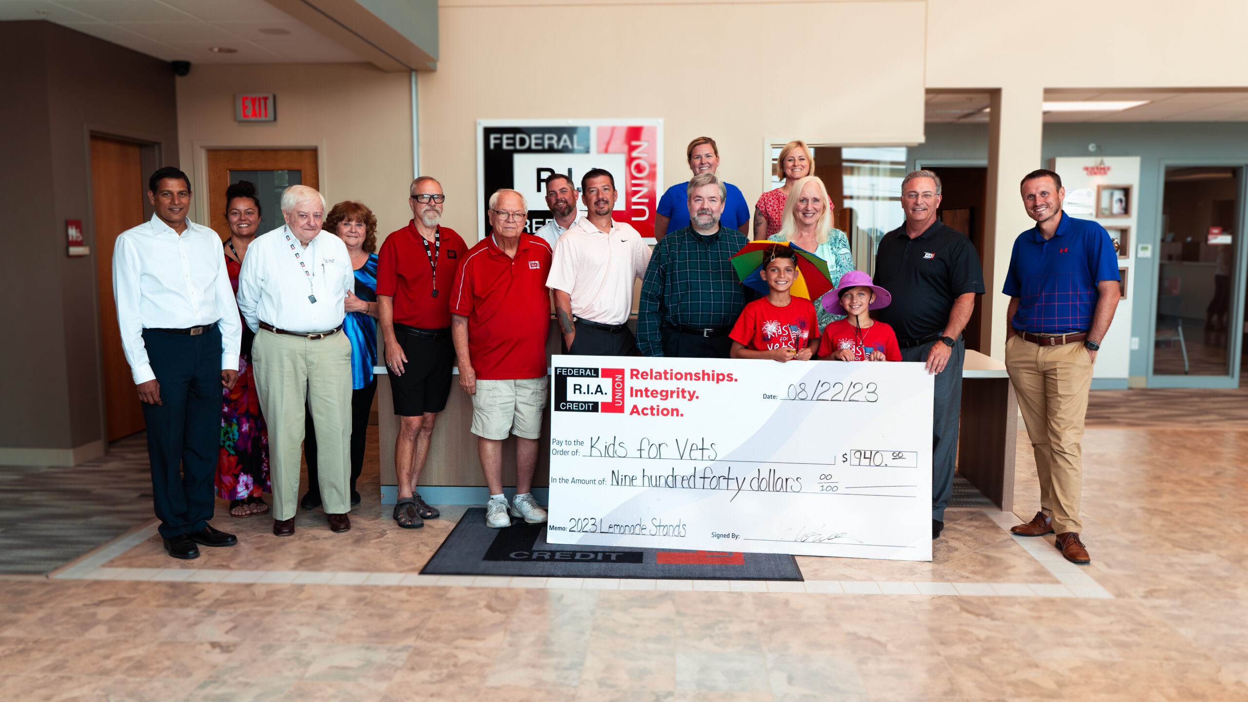 Kids for Vets check presentation